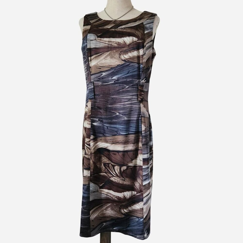 Dressbarn Abstract Print Sleeveless Midi Dress. Size 12.